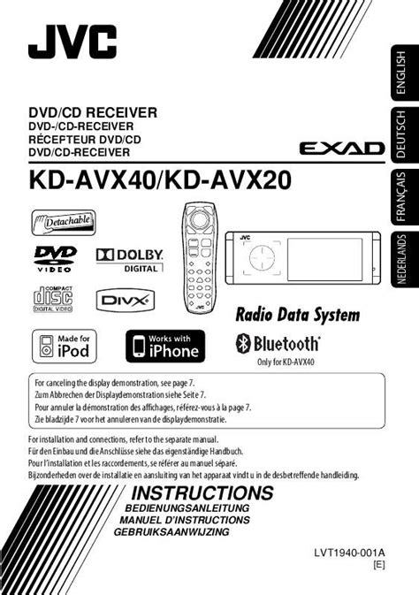 Notice JVC KD AVX40E autoradio Trouver une solution à un problème JVC