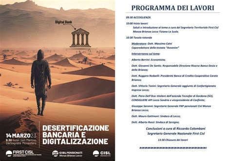 Desertificazione Bancaria E Digitalizzazione Convegno First Cisl E Fnp