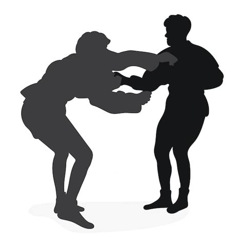 Premium Vector | Image of silhouettes sambo athletes in sambo wrestling ...