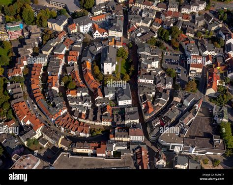 Luftaufnahme alte Stadt Lüdenscheid mit der Kirche des Erlösers