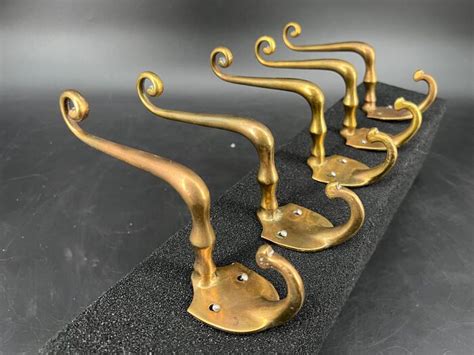 Art Deco Coat Hooks Set Of Five 5 Art Deco Brass Catawiki