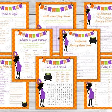 Halloween Baby Shower Games Bundle Printable INSTANT DOWNLOAD - Etsy