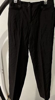 Larry Levine Stretch Fabric Slacks Pants Womens Size Black Ebay