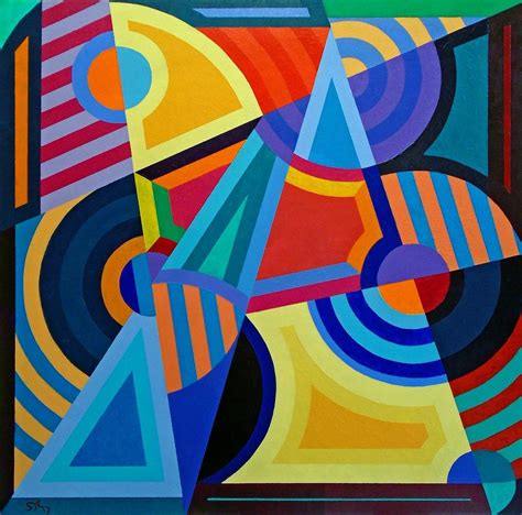 A Geometric Doodle Acrylic Painting By Stephen Conroy In