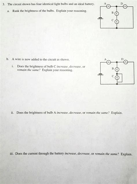 Solved The Circuit Shown Has Four Identical Light Bulbs A