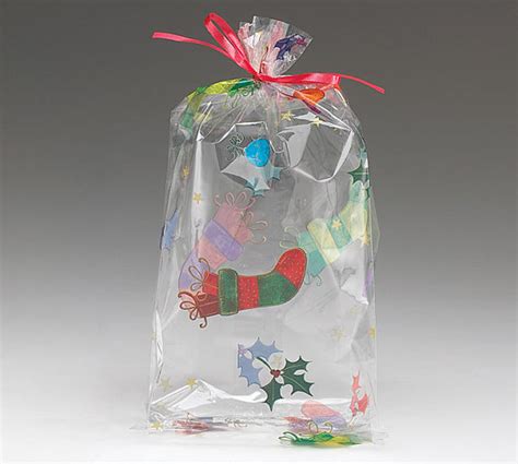 Holly Jolly Christmas Cellophane Printed Bags 100 Bags Cbp