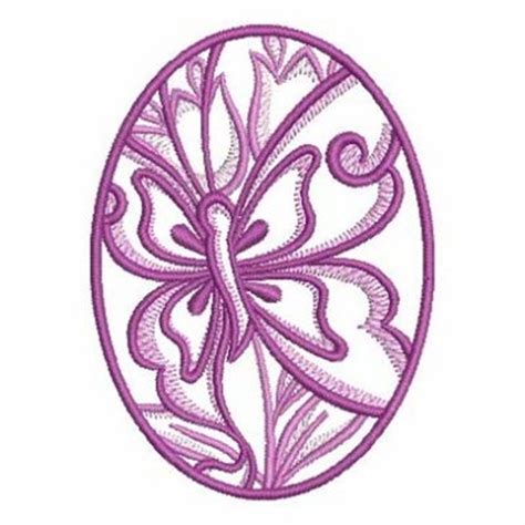 Purple Butterfly Oval Machine Embroidery Design Embroidery Library At