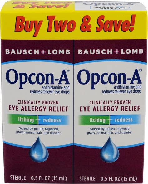 Opcon A Allergy Eye Drops By Bausch Lomb For Itch India Ubuy