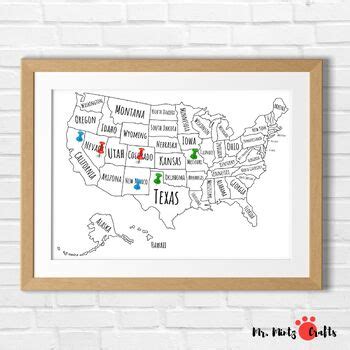 United States Map Coloring Page Printable | US Map for Coloring for Kids