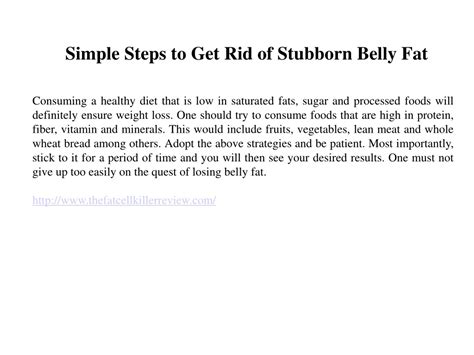 PPT - Simple Steps to Get Rid of Stubborn Belly Fat PowerPoint