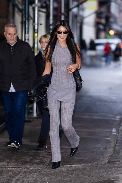 Bella Hadid Made A Case For The Dress Over Pants Trend In Winter Knits