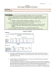 SPSS4 Answer Nicole Lavender Doc SPSS4 Answer 1 PSY 211 SPSS