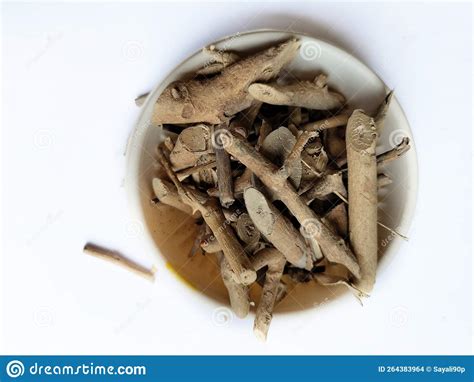 Organic Ashwagandha Withania Somnifera Roots Stock Photo