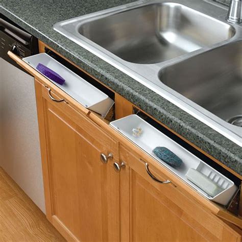 White Polymer Tip Out Sink Front Trays And Hinges