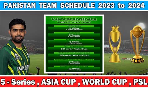 Complete Pakistan Cricket Schedule In 2023-2024 - CricDen