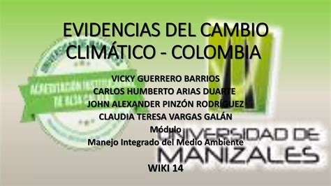 Evidencias Del Cambio Climático Wiki 14 Ppt