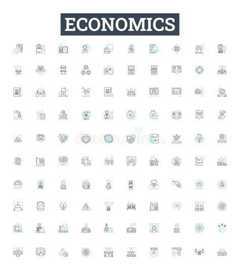 Economics Vector Line Icons Set Economics Gdp Markets Trade