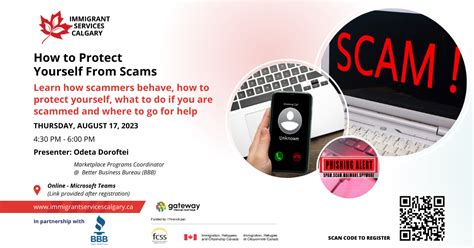 Workshop How To Protect Yourself From Scams Immigrant Services Calgary