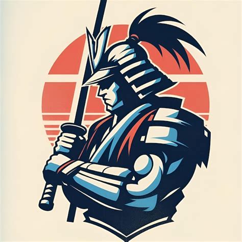 Vector es el logotipo del samurai japonés Vector Premium