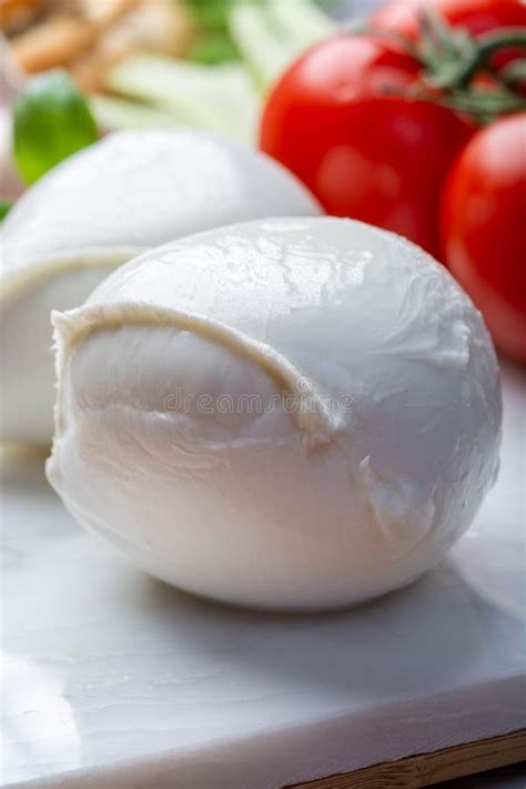 Balls of Buffalo Mozzarella, Soft Italian Scheese Made from the Milk of Italian Mediterranean ...