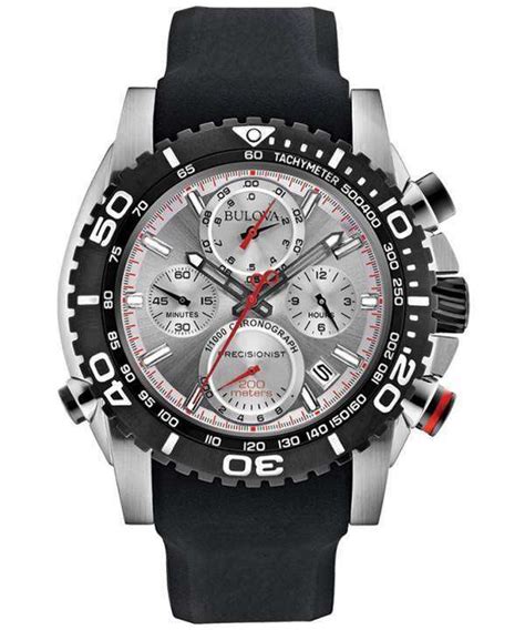 Bulova Precisionist Chronograph Tachymeter 200m 98b210 Mens Watch