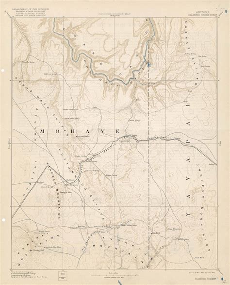 Collection C 007 Usgs Topographic Map Of Diamond Creek Az At The