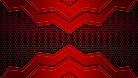 Abstract dark Red Futuristic Gaming Background with a hexagon pattern ...