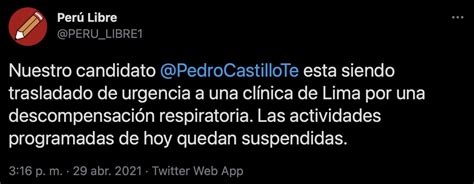 Exitosa Noticias On Twitter 🚨 LoÚltimo I Perú Libre Anuncia Que Pedro