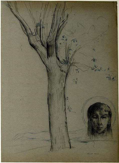 Study Of A Tree And Head Of Christ Painting By Odilon Redon Fine Art