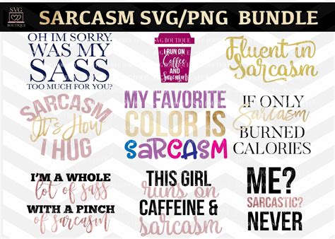 Sarcasm Svg Bundle Sarcastic Cut Files Sassy Quotes Sassy Etsy