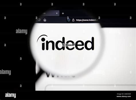 Indeed Company Logo On A Website Seen On A Computer Screen Through A