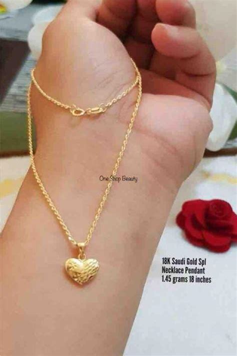 18Karat Saudi Gold Necklace And Pendant Pawnable Lazada PH