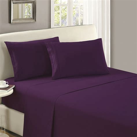 Mellanni Flat Sheet Brushed Microfiber 1800 Bedding Collection Top