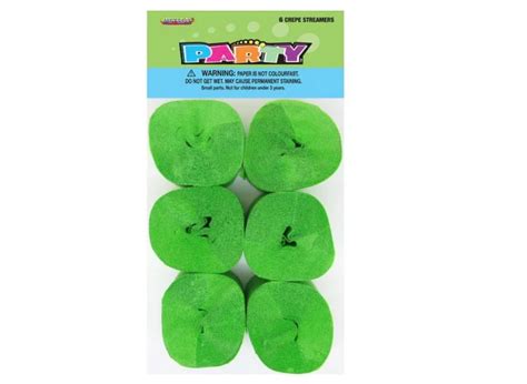 Crepe Paper Streamers 6pk - Lime