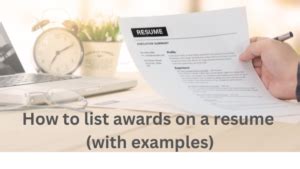 How To List Awards On A Resume With Examples Resumeinventor