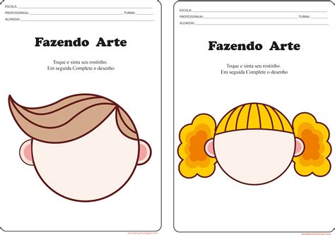 Rosto Para Completar Educação Infantil Objetivo - Rosto Para Desenhar Educação Infantil - RETOEDU