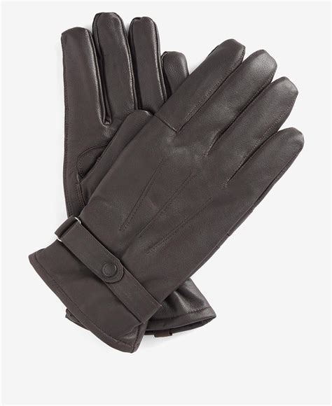 Barbour Insulated Burnished Leather Gloves In Brown Barbour