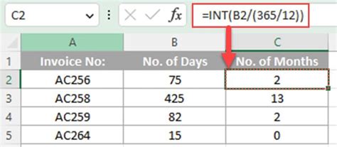 Convert Days To Months In Excel Easy Formula