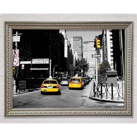 Ebern Designs New York City Taxi Cab Einzelne Bilderrahmen