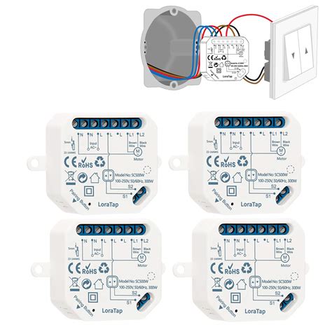 LoraTap 4 Interrupteur Module Volet Roulant Connecté Commutateur