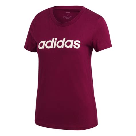 Adidas Essentials Linear Slim T Shirt Damen Berry Weiß Online Kaufen Running Point De