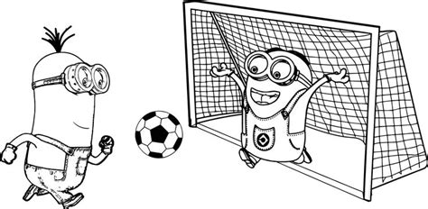 Minion Kevin And Dave Playing Soccer Picture Coloring Page