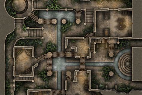 Free Ttrpg Battlemap Ancient Jungle Temple Machine Seafoot Games