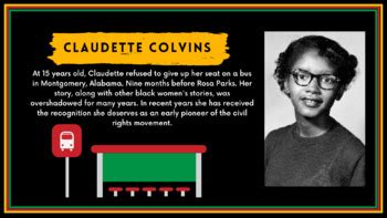 Black History Month Day Claudette Colvin Freebie Tpt