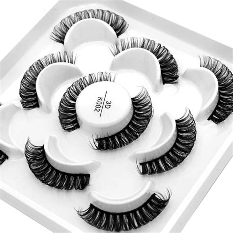 Russian Strip Lashes Dd Curl Lashes 5 Pairs Faux Mink Lashes 3d Mink Eyelashes Reusable Fluffy