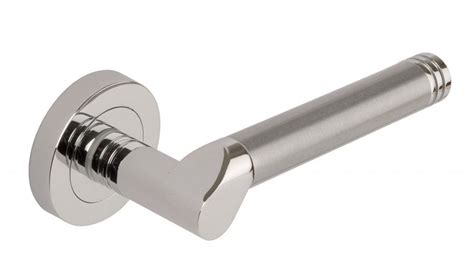 Callisto Lever Door Handle On Round Concealed Rose Satin Chrome Polished Chrome 3665 Direct