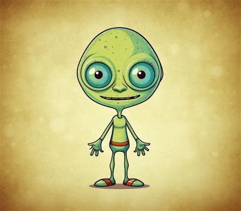 Premium Photo Cartoon Alien With Big Eyes And A Green Body Generative Ai