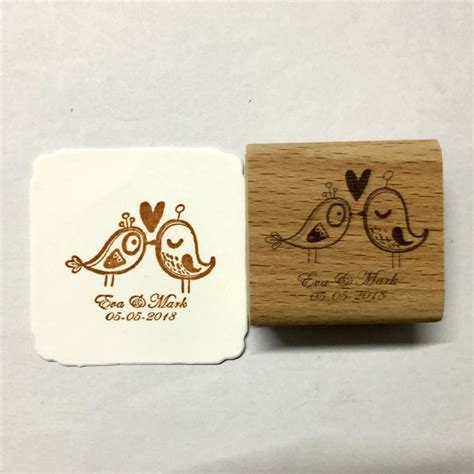 Custom Logo Stamp Custom Rubber Stamp Custom Wedding Stamp 1.6" x1.6 ...