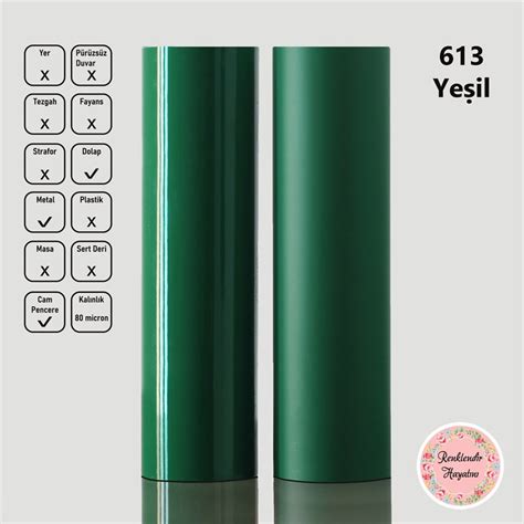 Koyu Yeşil Mat Parlak Folyo 613 Folyo Desenli Yapışkanlı Folyo Masa