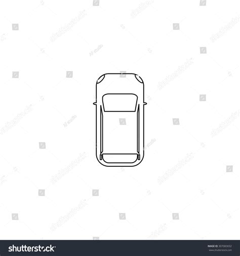 Simple Car Top View Outline Black Stock Vector (Royalty Free) 307083032 ...